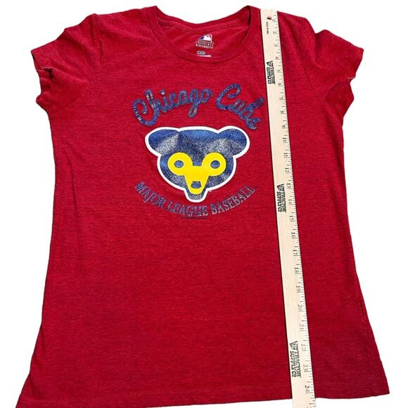 MLB Chicago Cubs Red Short Sleeve Women’s T-Shirt Baseball Fitted Large - Picture 5 of 6